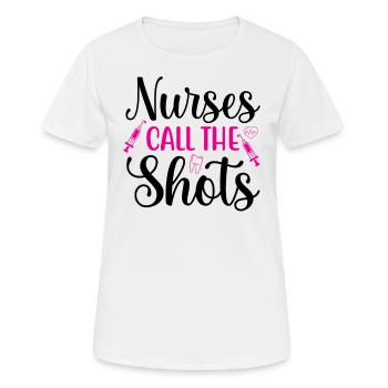Les infirmières prennent les décisions - T-shirt respirant Femme - blanc - Devant - AI Model Female 172 dark (172cm)