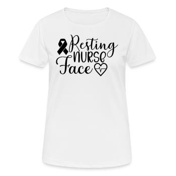 Resting Nurse Face - Women's Breathable T-Shirt - white - Front - AI Model Female 172 dark (172cm)