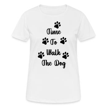 Zeit, mit dem Hund spazieren zu gehen - Frauen T-Shirt atmungsaktiv - Weiß - Vorne - AI Model Female 172 dark (172cm)