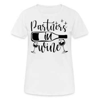 Partenaire dans le vin - T-shirt respirant Femme - blanc - Devant - AI Model Female 172 dark (172cm)