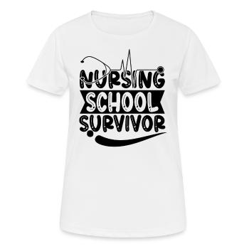 Survivante de l’école d’infirmières - T-shirt respirant Femme - blanc - Devant - AI Model Female 172 dark (172cm)