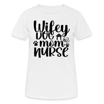 Ehefrau Mutter Hundeliebhaberin - Frauen T-Shirt atmungsaktiv - Weiß - Vorne - AI Model Female 172 dark (172cm)
