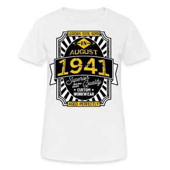 1941 AUGUST - T-shirt respirant Femme - blanc - Devant - AI Model Female 172 dark (172cm)