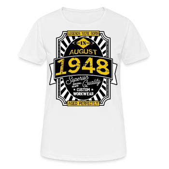 1948 AUGUST - T-shirt respirant Femme - blanc - Devant - AI Model Female 172 dark (172cm)