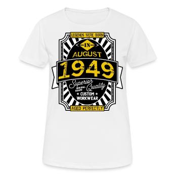1949 AUGUST - T-shirt respirant Femme - blanc - Devant - AI Model Female 172 dark (172cm)