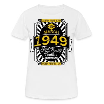 1949 MARCH - Women's Breathable T-Shirt - white - Front - AI Model Female 172 dark (172cm)