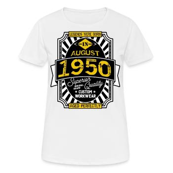 1950 AUGUST - Women's Breathable T-Shirt - white - Front - AI Model Female 172 dark (172cm)