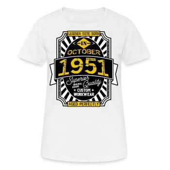 1951 OCTOBER - T-shirt respirant Femme - blanc - Devant - AI Model Female 172 dark (172cm)