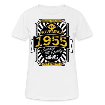 1955 NOVEMBER - Women's Breathable T-Shirt - white - Front - AI Model Female 172 dark (172cm)