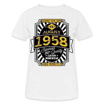 1958 AUGUST - T-shirt respirant Femme - blanc - Devant - AI Model Female 172 dark (172cm)