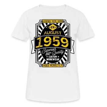 1959 AUGUST - T-shirt respirant Femme - blanc - Devant - AI Model Female 172 dark (172cm)