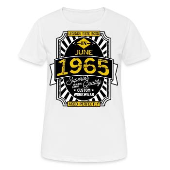JUNI 1965 - Frauen T-Shirt atmungsaktiv - Weiß - Vorne - AI Model Female 172 dark (172cm)