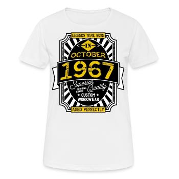 1967 OCTOBER - Women's Breathable T-Shirt - white - Front - AI Model Female 172 dark (172cm)