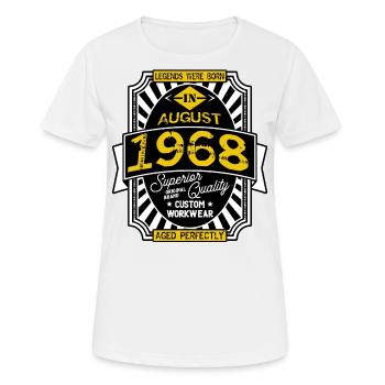 1968 AUGUST - T-shirt respirant Femme - blanc - Devant - AI Model Female 172 dark (172cm)