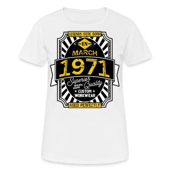 1971 MARCH - Women's Breathable T-Shirt - white - Front - AI Model Female 172 dark (172cm)