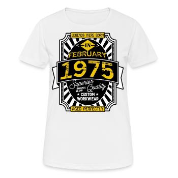 1975 FEBRUARY - T-shirt respirant Femme - blanc - Devant - AI Model Female 172 dark (172cm)