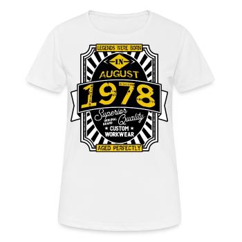 1978 AUGUST - T-shirt respirant Femme - blanc - Devant - AI Model Female 172 dark (172cm)