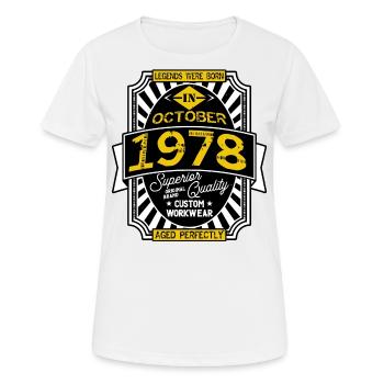 1978 OCTOBER - Women's Breathable T-Shirt - white - Front - AI Model Female 172 dark (172cm)