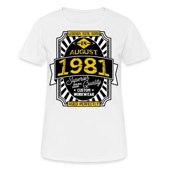 1981 AUGUST - T-shirt respirant Femme - blanc - Devant - AI Model Female 172 dark (172cm)