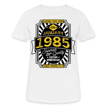 1985 JANUARY - Women's Breathable T-Shirt - white - Front - AI Model Female 172 dark (172cm)
