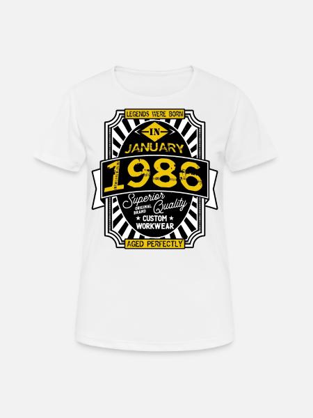 1986 JANUARY - Women's Breathable T-Shirt - white