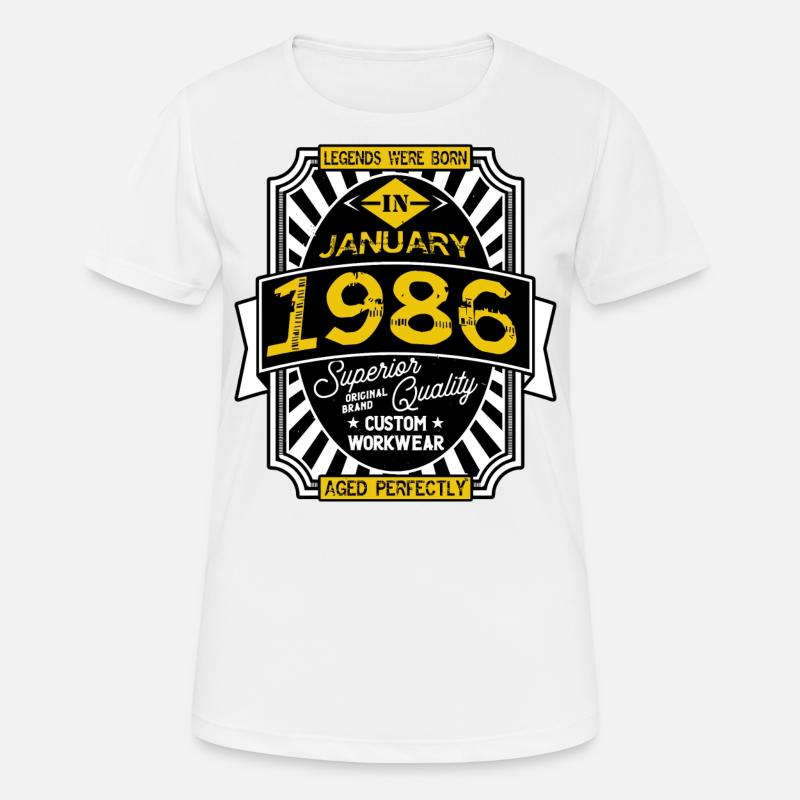 1986 JANUARY - Women's Breathable T-Shirt - white
