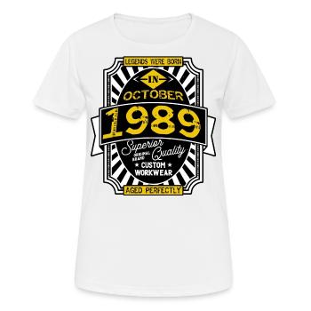 1989 OCTOBER - Women's Breathable T-Shirt - white - Front - AI Model Female 172 dark (172cm)