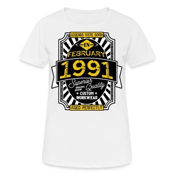 1991 FEBRUARY - T-shirt respirant Femme - blanc - Devant - AI Model Female 172 dark (172cm)