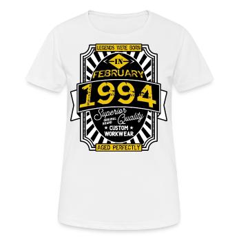 1994 FEBRUARY - T-shirt respirant Femme - blanc - Devant - AI Model Female 172 dark (172cm)