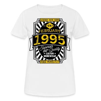 1995 FEBRUARY - T-shirt respirant Femme - blanc - Devant - AI Model Female 172 dark (172cm)
