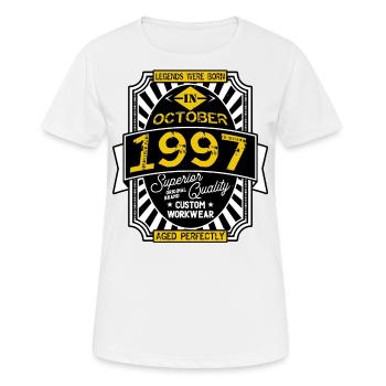 1997 OCTOBER - Women's Breathable T-Shirt - white - Front - AI Model Female 172 dark (172cm)