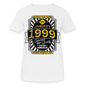 1999 JANUARY - Women's Breathable T-Shirt - white - Front - AI Model Female 172 dark (172cm)