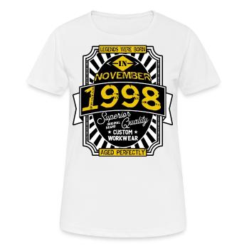 1998 NOVEMBER - Women's Breathable T-Shirt - white - Front - AI Model Female 172 dark (172cm)