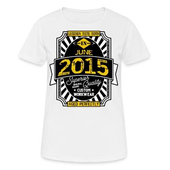 2015 JUNI - Frauen T-Shirt atmungsaktiv - Weiß - Vorne - AI Model Female 172 dark (172cm)
