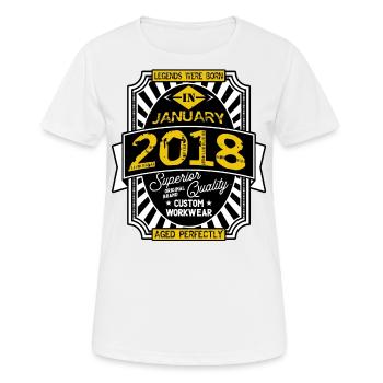 2018 JANUARY - Women's Breathable T-Shirt - white - Front - AI Model Female 172 dark (172cm)