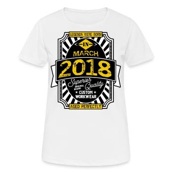 2018 MARCH - Women's Breathable T-Shirt - white - Front - AI Model Female 172 dark (172cm)