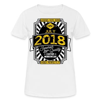 2018 JULY - Women's Breathable T-Shirt - white - Front - AI Model Female 172 dark (172cm)