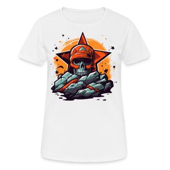 Felsen und ein Stern-Totenkopf - Frauen T-Shirt atmungsaktiv - Weiß - Vorne - AI Model Female 172 dark (172cm)