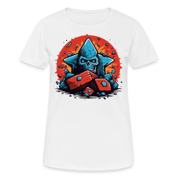 Zombie Schädel auf den Felsen - Frauen T-Shirt atmungsaktiv - Weiß - Vorne - AI Model Female 172 dark (172cm)