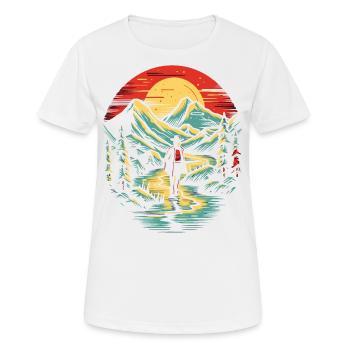 Der einsame Wanderer - Frauen T-Shirt atmungsaktiv - Weiß - Vorne - AI Model Female 172 dark (172cm)