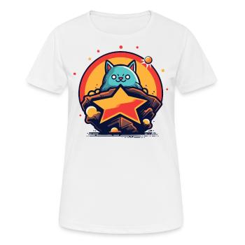 Brave and bold cat - Women's Breathable T-Shirt - white - Front - AI Model Female 172 dark (172cm)
