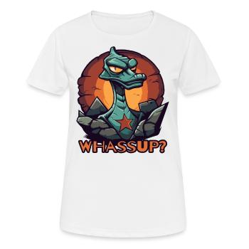 Qu’est-ce qui se passe, des lézards dinosaures cool ? - T-shirt respirant Femme - blanc - Devant - AI Model Female 172 dark (172cm)