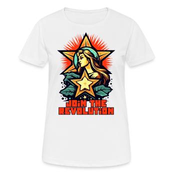 Werde Teil der Revolution - Frauen T-Shirt atmungsaktiv - Weiß - Vorne - AI Model Female 172 dark (172cm)