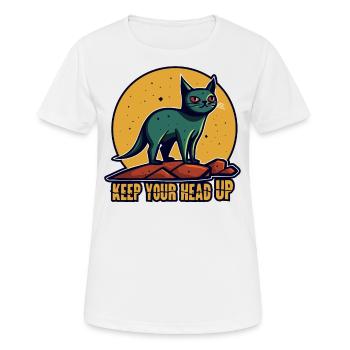 Courage, chat - T-shirt respirant Femme - blanc - Devant - AI Model Female 172 dark (172cm)