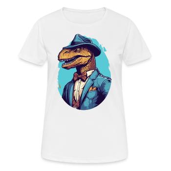Dinosaurier Raptor Detektiv - Frauen T-Shirt atmungsaktiv - Weiß - Vorne - AI Model Female 172 dark (172cm)