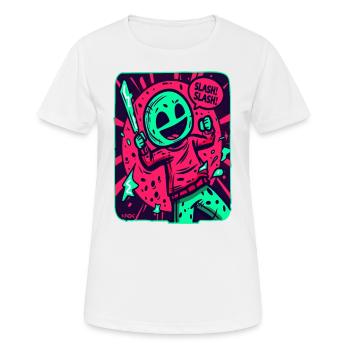 Le sympathique slasher du quartier - T-shirt respirant Femme - blanc - Devant - AI Model Female 172 dark (172cm)