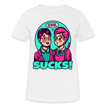 Young teachers and pupils: School is annoying - Women's Breathable T-Shirt - white - Front - AI Model Female 172 dark (172cm)