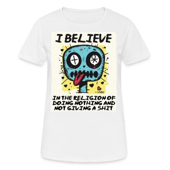 Un croyant religieux ne fait rien - T-shirt respirant Femme - blanc - Devant - AI Model Female 172 dark (172cm)