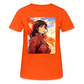 Propagande beauté : Filles socialistes - T-shirt respirant Femme - orange néon - Devant - AI Model Female 172 dark (172cm)