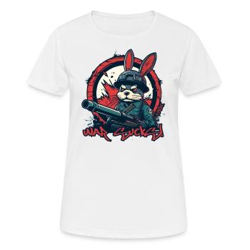Soldier Bunny: War is crap - Women's Breathable T-Shirt - white - Front - AI Model Female 172 dark (172cm)